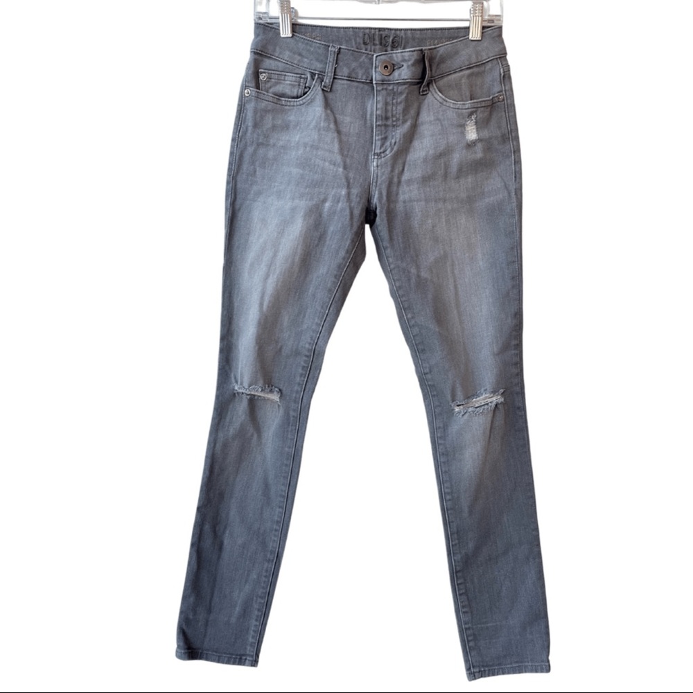 DL1961 Mid Rise Florence Instasculpt Skinny Chill Distressed Jeans Denim - Sz 27
